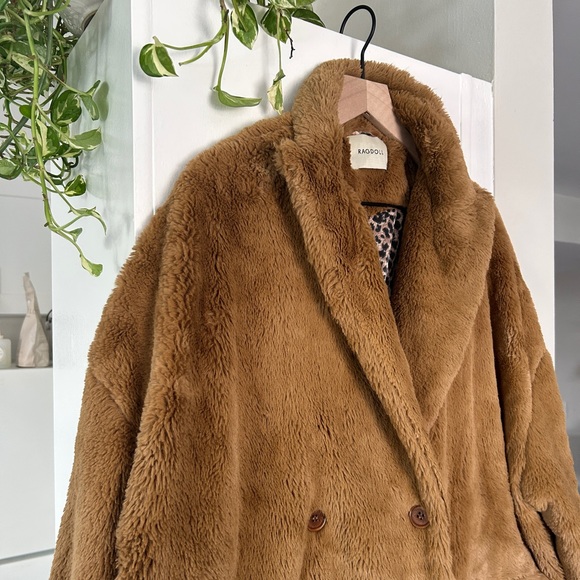 Ragdoll LA Faux Fur Coat - Light Brown - Picture 2 of 3